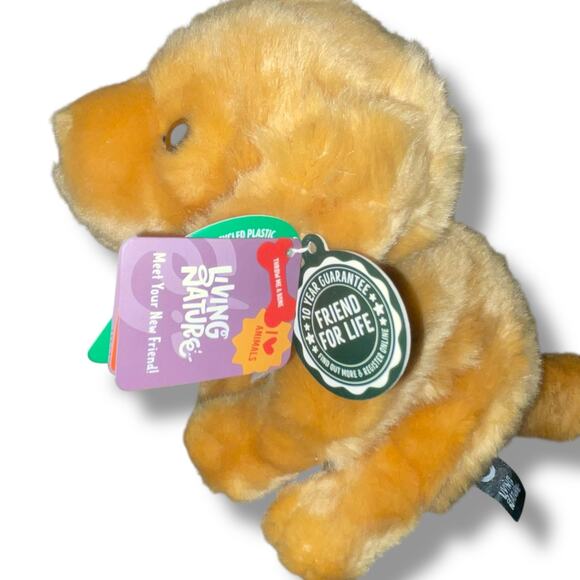 Living Nature 9" Plush Dog Golden Retriever Stuffed Animal Nursery Shower Gift - Picture 9 of 11